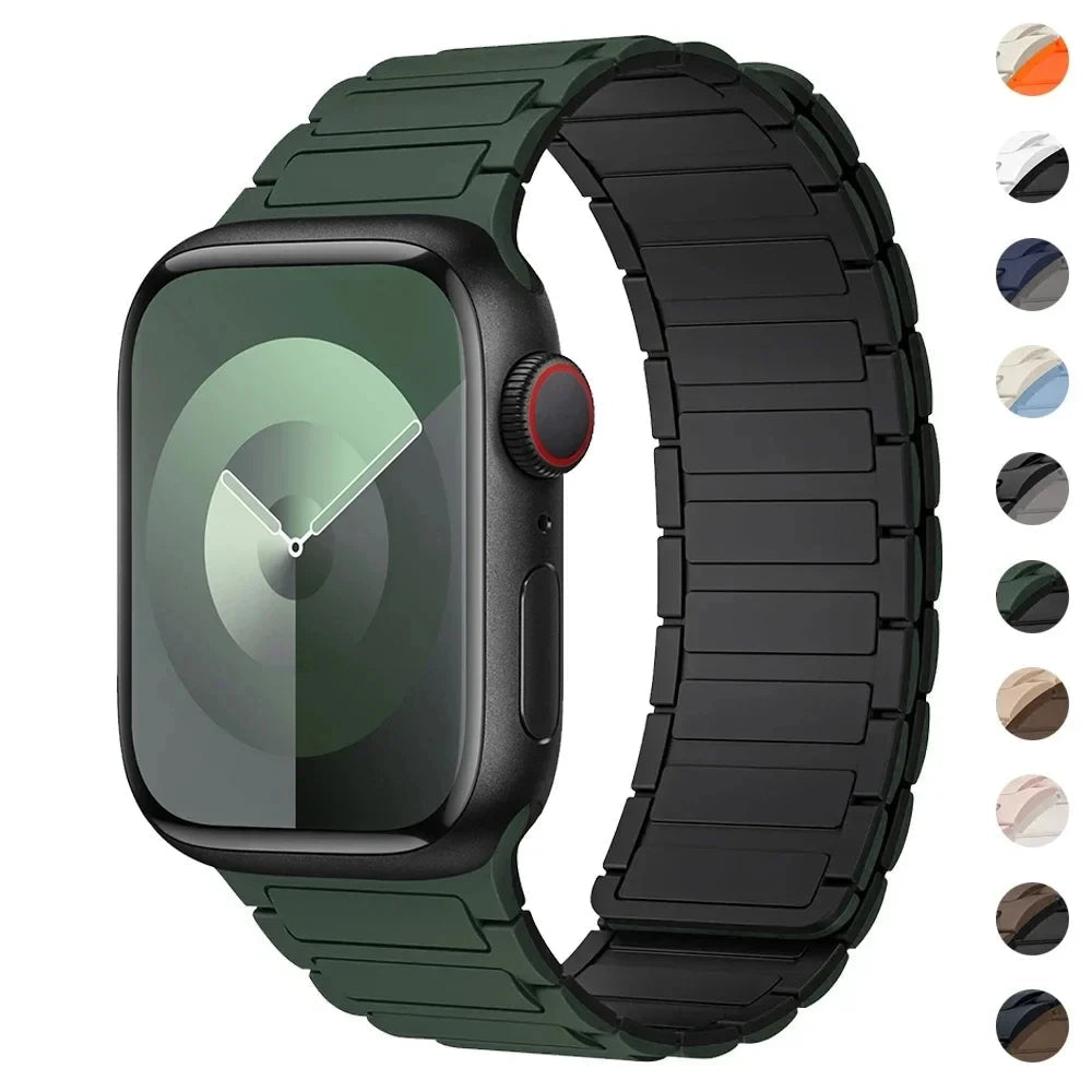 Μαγνητικό ανταλλακτικό λουράκι για Apple Watch πράσινο μαύρο