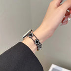 Ανταλλακτικό λουράκι για Apple Watch - σχέδιο τριφύλλι μαύρο
