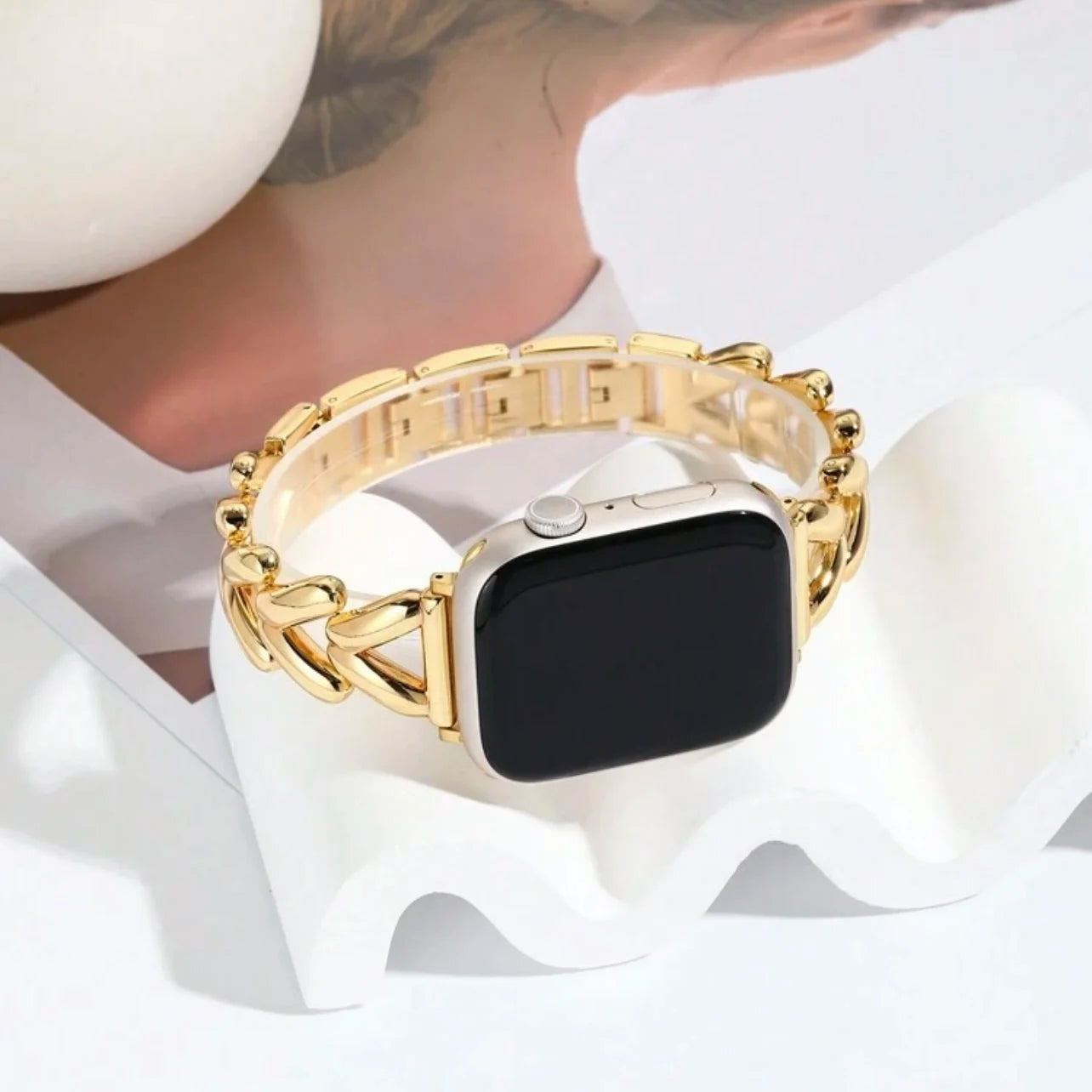 Λουράκι αντικατάστασης για Apple Watch από χρυσό ατσάλι