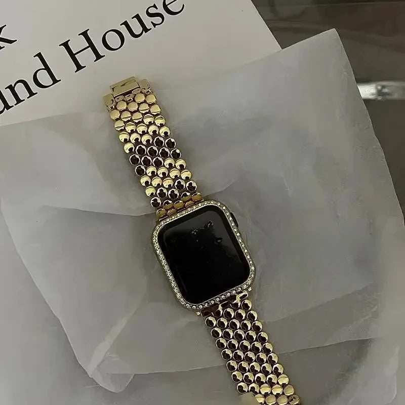 Ανταλλακτικό βραχιόλι για Apple Watch από ανοξείδωτο ατσάλι - για γυναίκες χρυσό