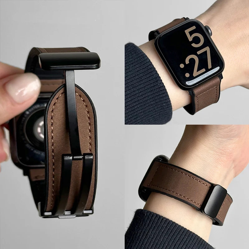 Ανταλλακτικό λουράκι για Apple Watch από καφέ δέρμα