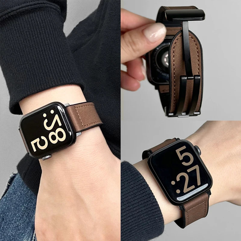 Ανταλλακτικό λουράκι για Apple Watch από καφέ δέρμα