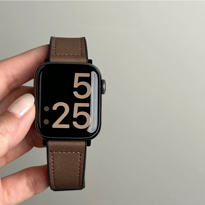 Ανταλλακτικό λουράκι για Apple Watch από καφέ δέρμα