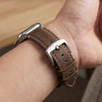 Ανταλλακτικό λουράκι για Apple Watch από κλασικό καφέ δέρμα