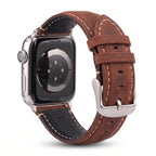 Ανταλλακτικό λουράκι για Apple Watch από κλασικό ανοιχτό καφέ δέρμα