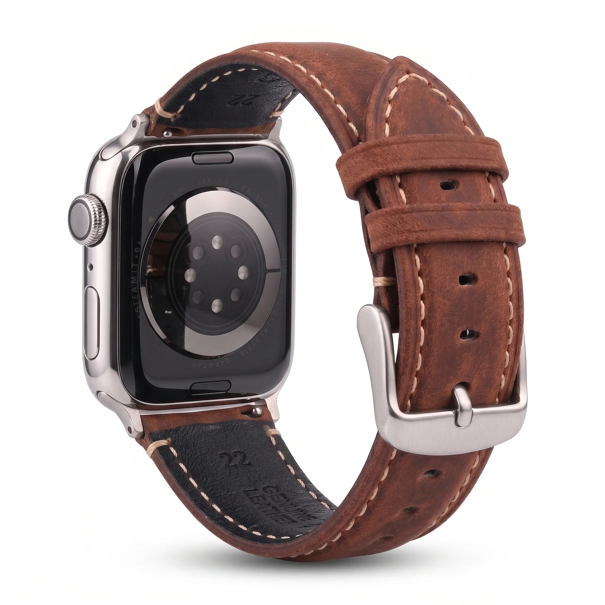 Ανταλλακτικό λουράκι για Apple Watch από κλασικό ανοιχτό καφέ δέρμα