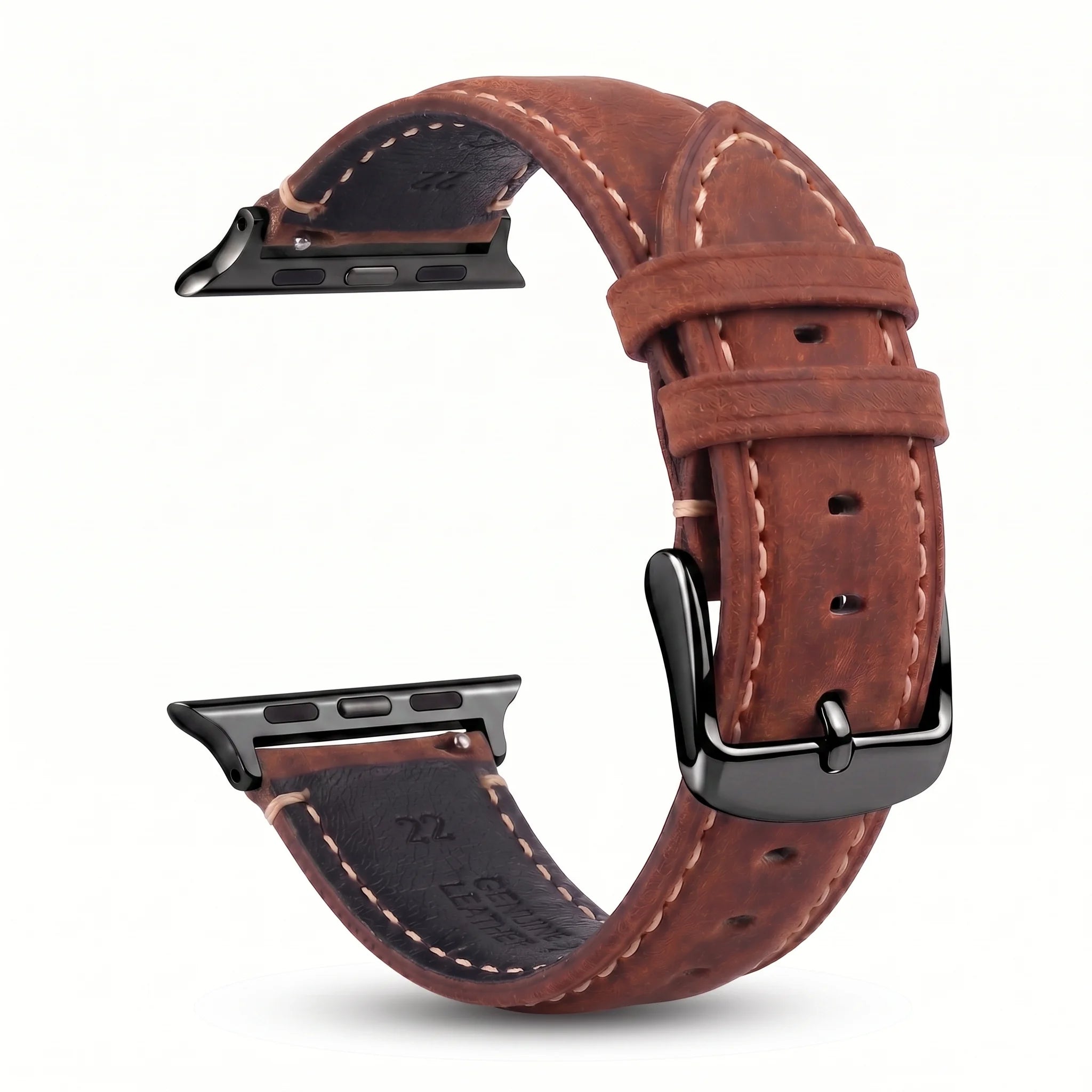 Ανταλλακτικό λουράκι για Apple Watch από κλασικό καφέ δέρμα