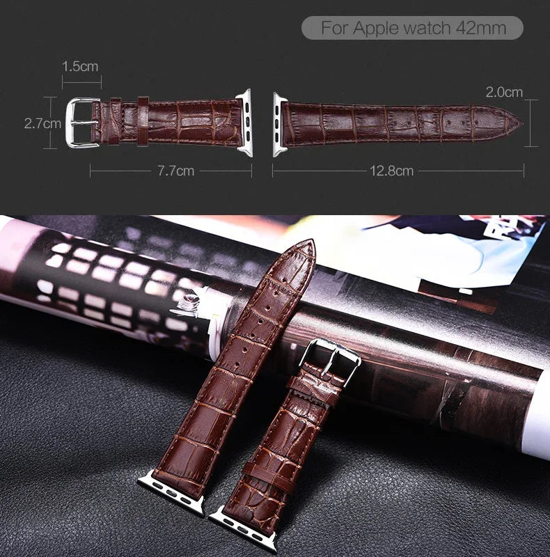 Ανταλλακτικό βραχιόλι για Apple Watch από δέρμα και ατσάλι 