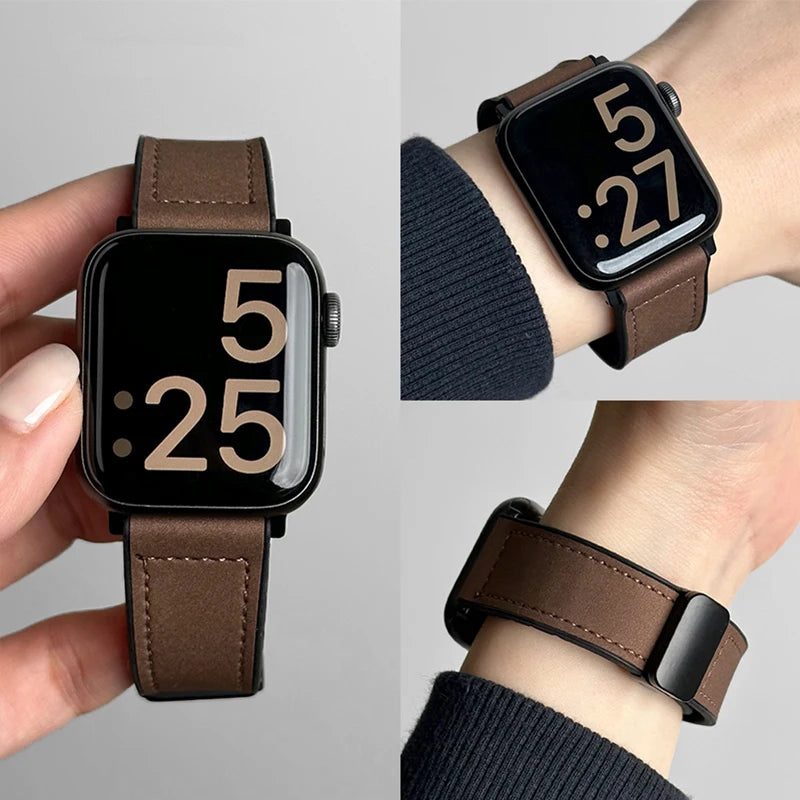 Ανταλλακτικό λουράκι για Apple Watch από καφέ δέρμα