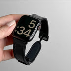 Ανταλλακτικό λουράκι για Apple Watch από μαύρο δέρμα