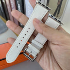 Ανταλλακτικό λουράκι από λευκό δέρμα για Apple Watch για γυναίκες και άνδρες