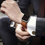 Ανταλλακτικό λουράκι από δέρμα καφέ για Apple Watch για γυναίκες και άνδρες