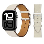 Ανταλλακτικό λουράκι από λευκό δέρμα για Apple Watch για γυναίκες και άνδρες