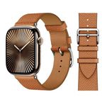 Ανταλλακτικό λουράκι από δέρμα καφέ για Apple Watch για γυναίκες και άνδρες
