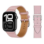 Ανταλλακτικό λουράκι από ροζ δέρμα για Apple Watch για γυναίκες και άνδρες