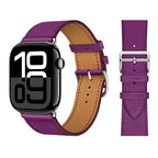 Ανταλλακτικό λουράκι από μοβ δέρμα για Apple Watch για γυναίκες και άνδρες