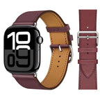 Ανταλλακτικό λουράκι από μοβ δέρμα για Apple Watch για γυναίκες και άνδρες