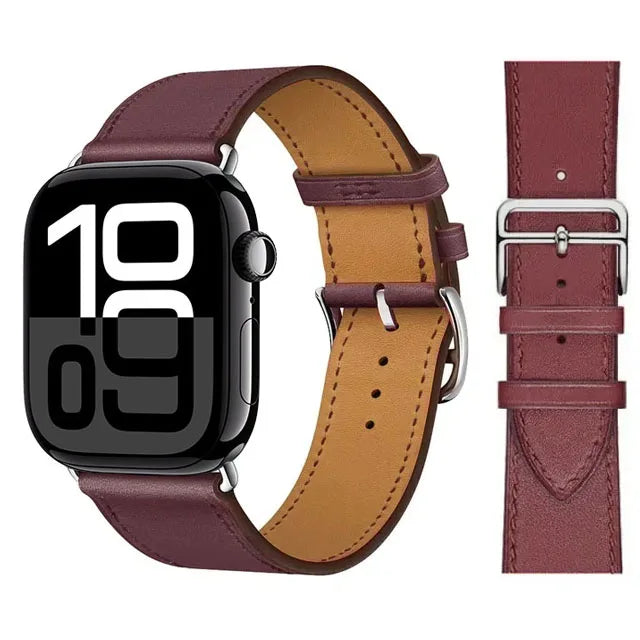 Ανταλλακτικό λουράκι από μοβ δέρμα για Apple Watch για γυναίκες και άνδρες