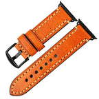 Ανταλλακτικό λουράκι για Apple Watch από πορτοκαλί δέρμα παλαίωσης