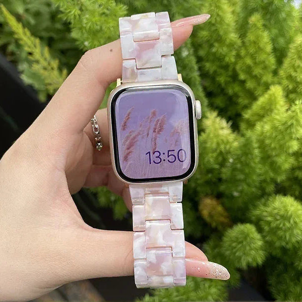 Ανταλλακτικό βραχιόλι για <span data-glossary-id="Apple Watch">Apple Watch</span> από ρητίνη σε λευκό ροζ χρώμα
