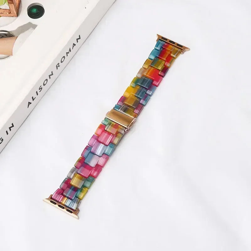 Ανταλλακτικό βραχιόλι για <span data-glossary-id="Apple Watch">Apple Watch</span> από ρητίνη σε ουράνιο τόξο χρώμα