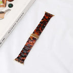Ανταλλακτικό βραχιόλι για <span data-glossary-id="Apple Watch">Apple Watch</span> από ρητίνη σε καφέ και χρυσό χρώμα