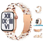 Ανταλλακτικό βραχιόλι για <span data-glossary-id="Apple Watch">Apple Watch</span> από ρητίνη σε λευκό και καφέ χρώμα