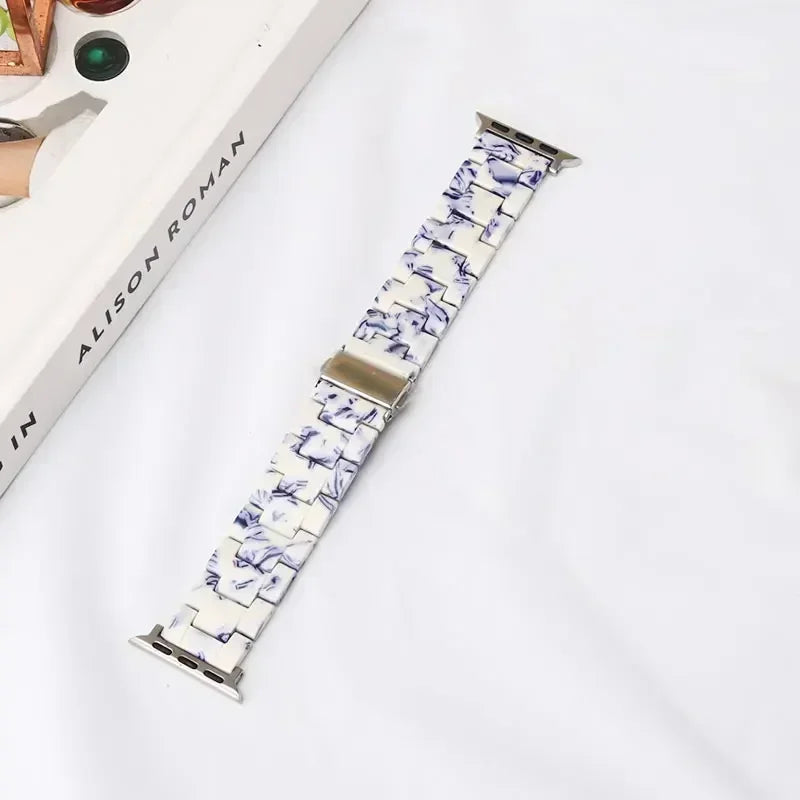 Ανταλλακτικό βραχιόλι για <span data-glossary-id="Apple Watch">Apple Watch</span> από ρητίνη σε λευκό και μπλε χρώμα