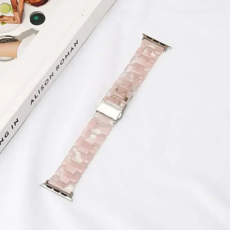 Ανταλλακτικό βραχιόλι για <span data-glossary-id="Apple Watch">Apple Watch</span> από ρητίνη σε ροζ λευκό χρώμα