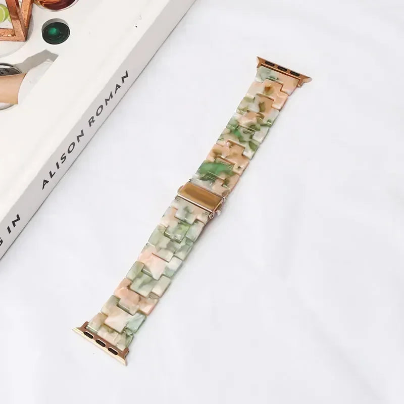 Ανταλλακτικό βραχιόλι για <span data-glossary-id="Apple Watch">Apple Watch</span> από ρητίνη σε πράσινο ροζ χρώμα