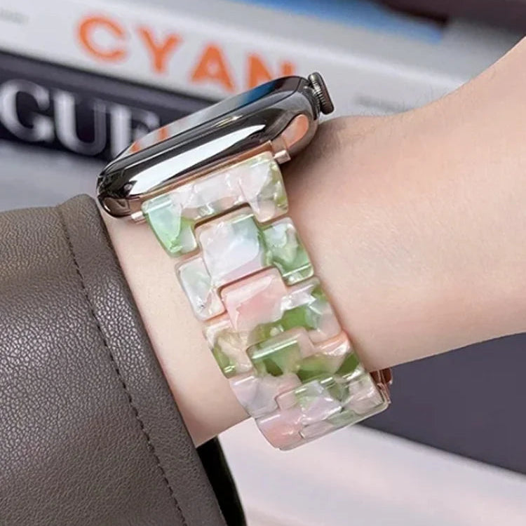Ανταλλακτικό βραχιόλι για <span data-glossary-id="Apple Watch">Apple Watch</span> από ρητίνη σε πράσινο ροζ χρώμα