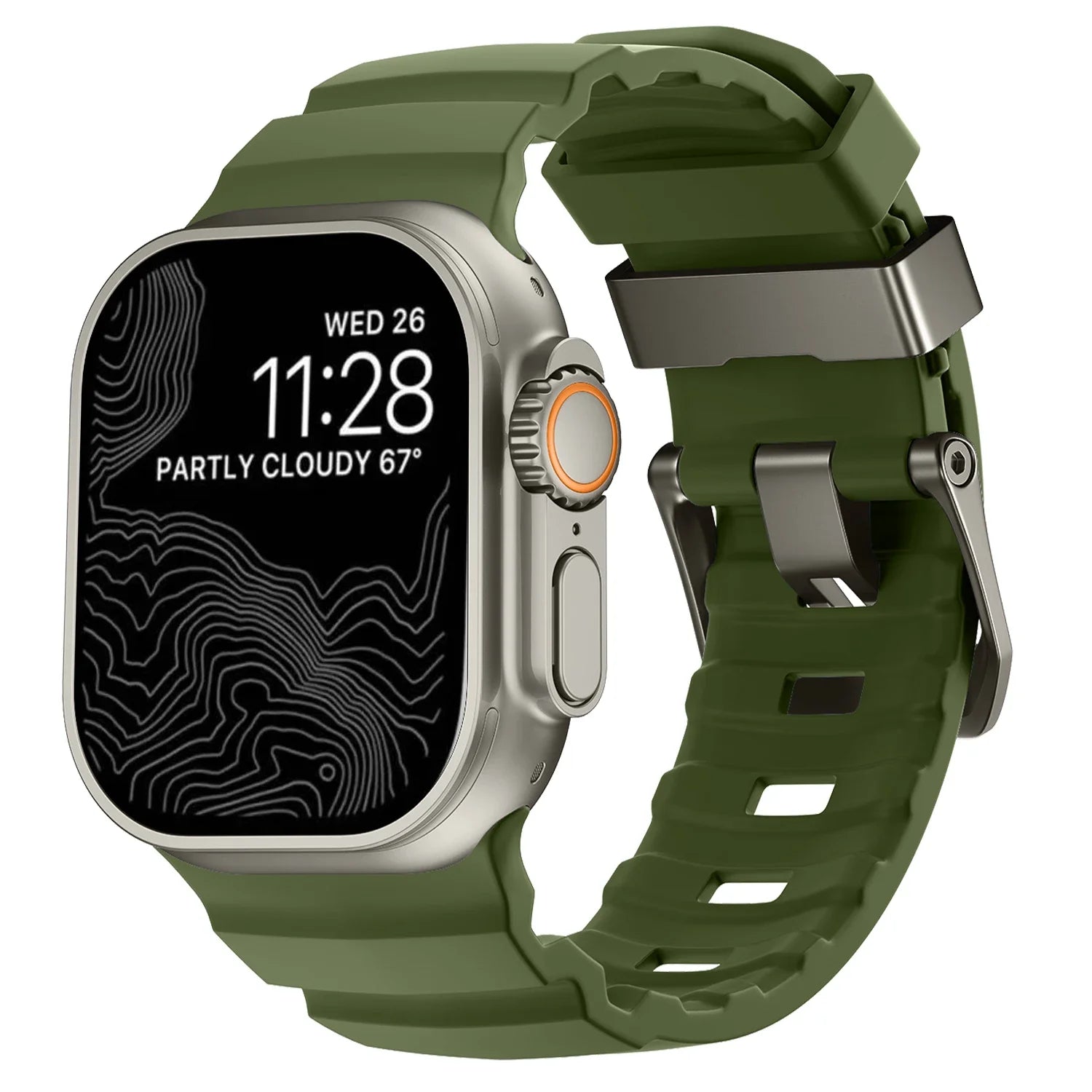 Ανταλλακτικό λουράκι για Apple Watch από παχύ πράσινο σιλικόνη