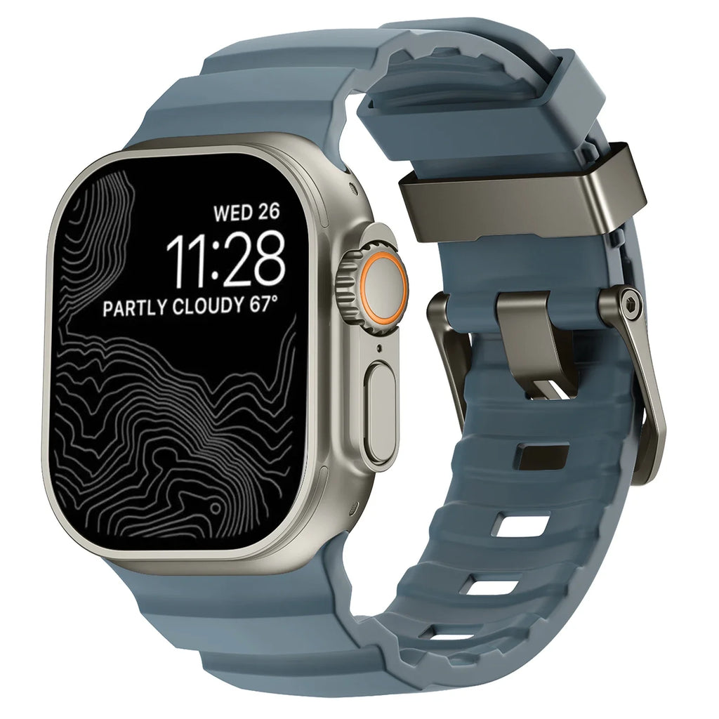 Ανταλλακτικό λουράκι για Apple Watch από παχύ μπλε σιλικόνη