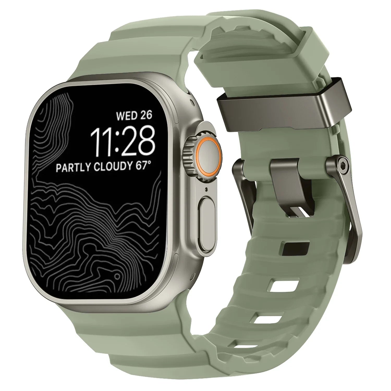 Ανταλλακτικό λουράκι για Apple Watch από παχύ πράσινο σιλικόνη
