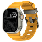 Ανταλλακτικό λουράκι για Apple Watch από παχύ κίτρινο σιλικόνη