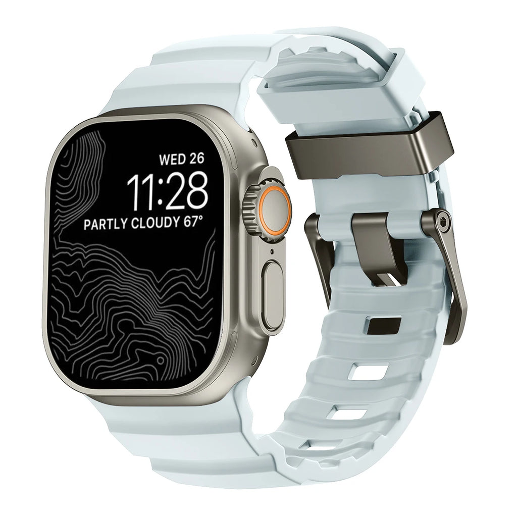 Ανταλλακτικό λουράκι για Apple Watch από παχύ μπλε σιλικόνη