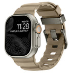 Ανταλλακτικό λουράκι για Apple Watch από παχύ καφέ σιλικόνη