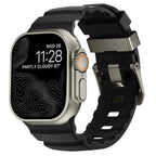 Ανταλλακτικό λουράκι για Apple Watch από παχύ μαύρο σιλικόνη