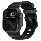 Ανταλλακτικό λουράκι για Apple Watch από παχύ μαύρο σιλικόνη