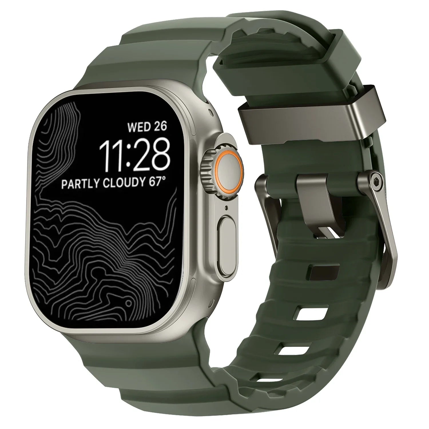 Ανταλλακτικό λουράκι για Apple Watch από παχύ πράσινο σιλικόνη