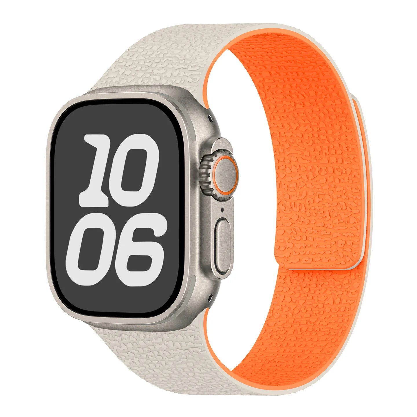 Ανταλλακτικό λουράκι για Apple Watch από μαγνητικό σιλικόνη μπεζ πορτοκαλί