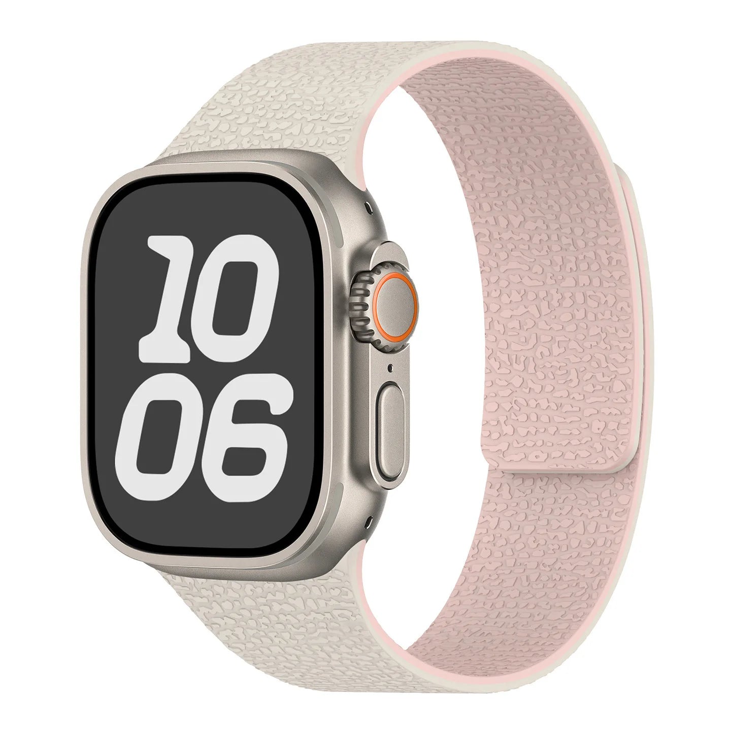 Ανταλλακτικό λουράκι για Apple Watch από μαγνητικό σιλικόνη λευκό ροζ