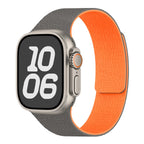 Ανταλλακτικό λουράκι για Apple Watch από μαγνητικό σιλικόνη γκρι πορτοκαλί