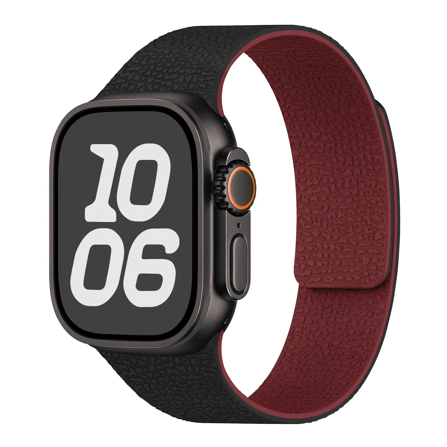 Ανταλλακτικό λουράκι για Apple Watch από μαγνητικό σιλικόνη μαύρο και μπορντό