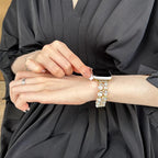 Ανταλλακτικό βραχιόλι για Apple Watch με στρας και χρυσές πέρλες