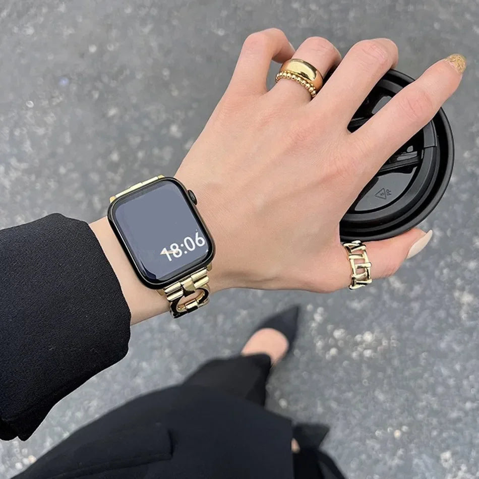 Λουράκι αντικατάστασης για Apple Watch για γυναίκες σε χρυσό