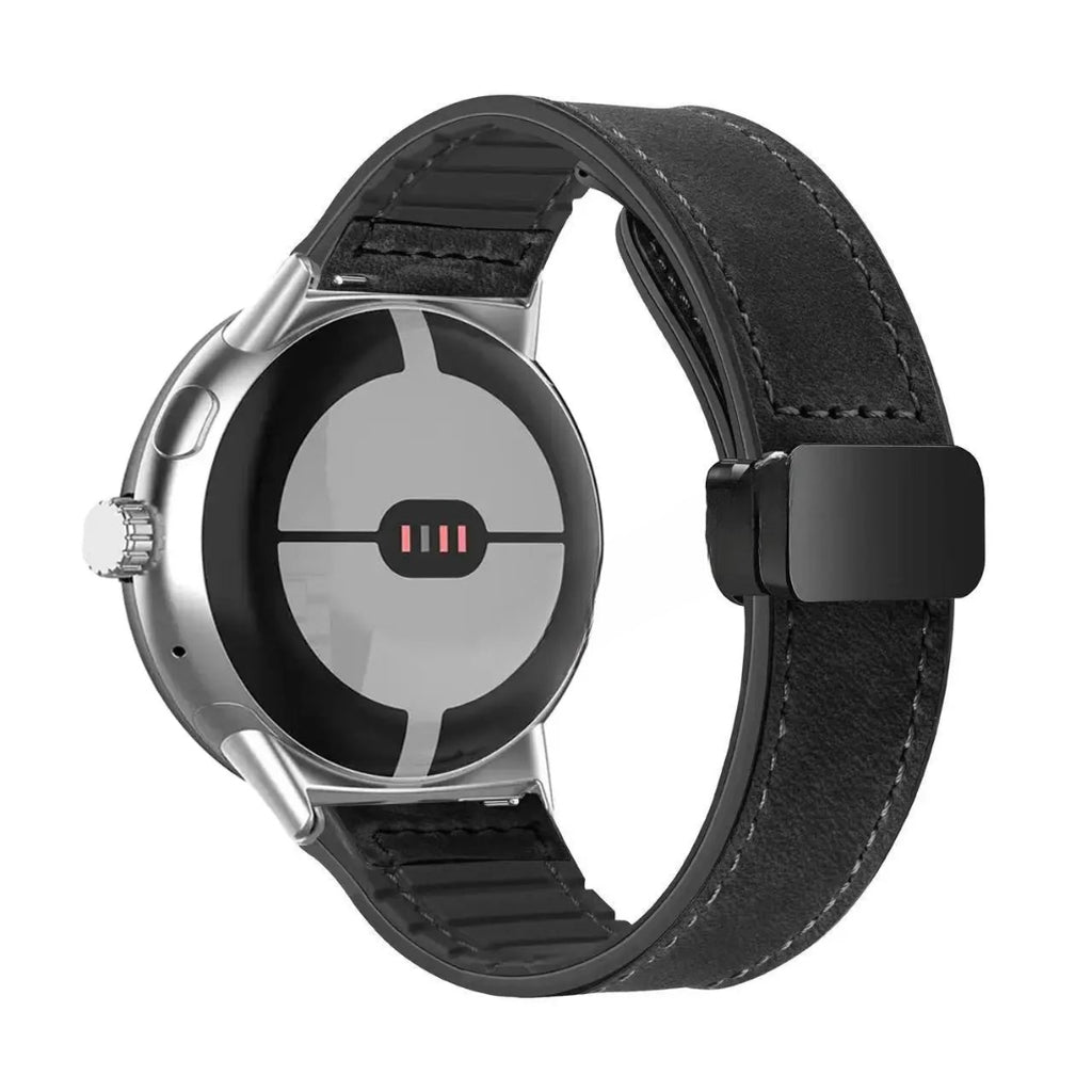 Ανταλλακτικό λουράκι για Google Pixel Watch από μαύρο δέρμα