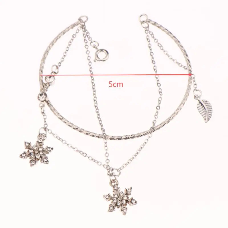 Διπλό βραχιόλι με κρυστάλλινες νιφάδες χιονιού