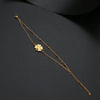 Διπλό Βραχιόλι με Τετράφυλλο Τριφύλλι σε Χρυσό