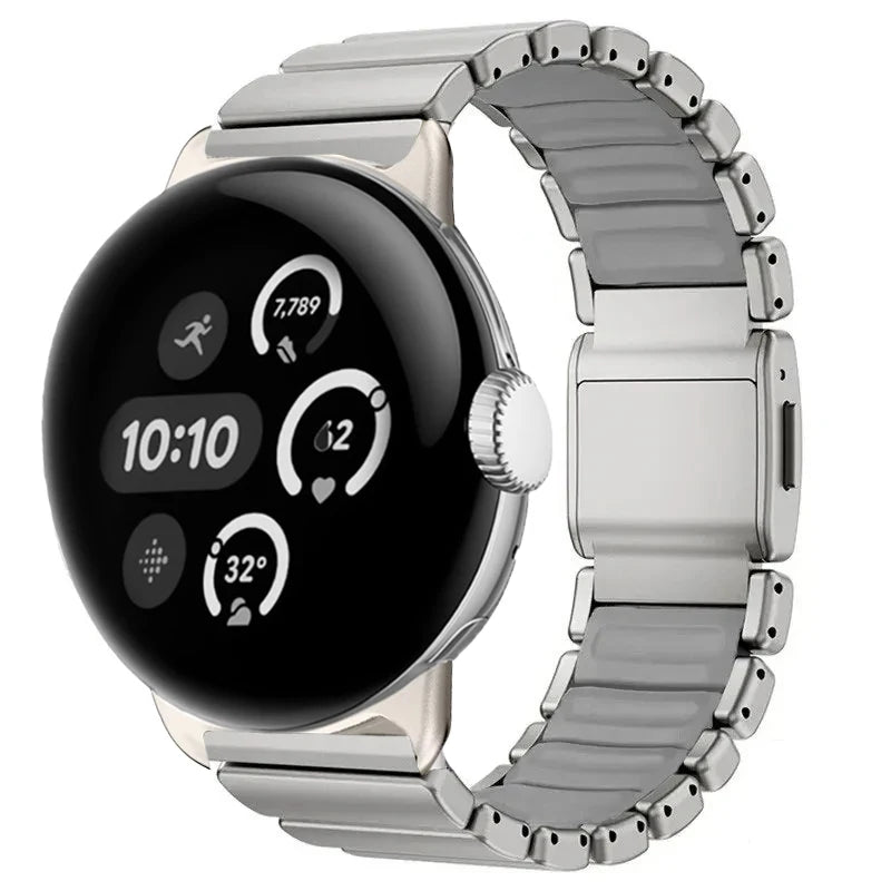 Μπρασελέ από ανοξείδωτο ατσάλι για το Google Pixel Watch 3, 4, 45mm ασημί